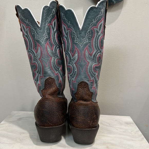 Justin Cowgirl Western Dark Brown Rawhide Boots L7305 Size 7 B Brown,Steel Blue - Picture 6 of 12